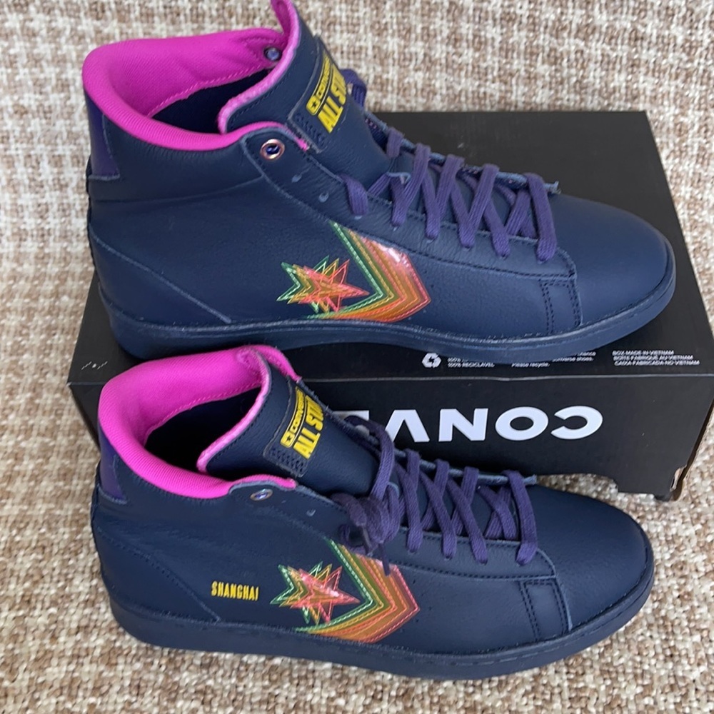 Converse Pro Leather Hi Obsidian/Hyper Magenta MEN`S - Picture 3 of 16
